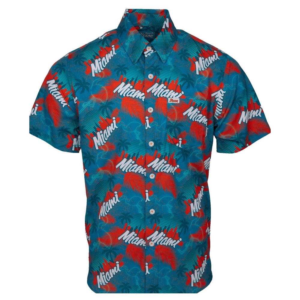 NEW Dixxon Shirt Men's Small Blue Miami The Vice Button Up Party Blend Beach‎